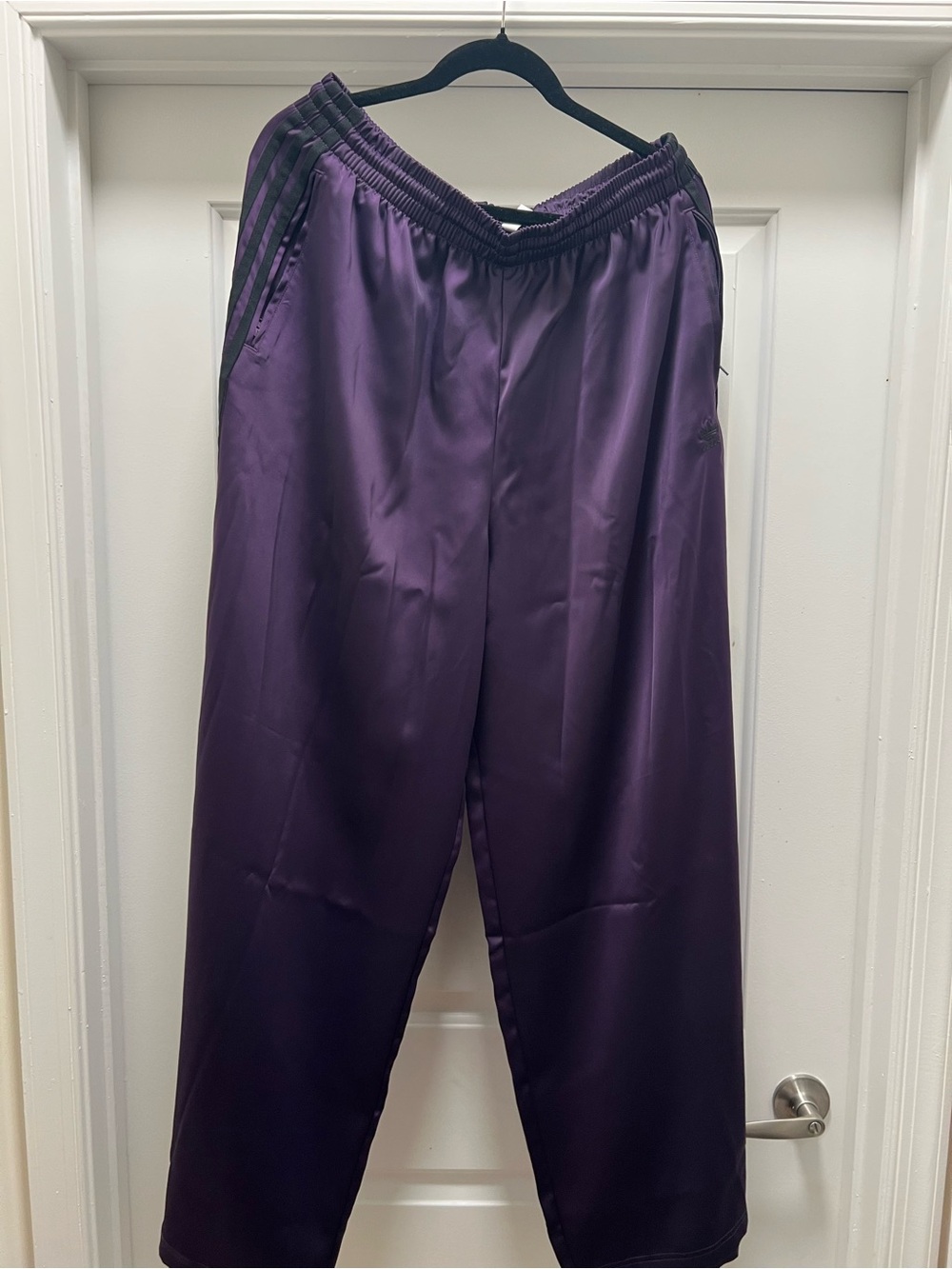 Adicolor Satin Wide Leg Track Pants- Size 18 - Picture 6 of 11